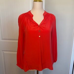 Lilly Pulitzer Elsa Silk Tangerine Blouse size xs.